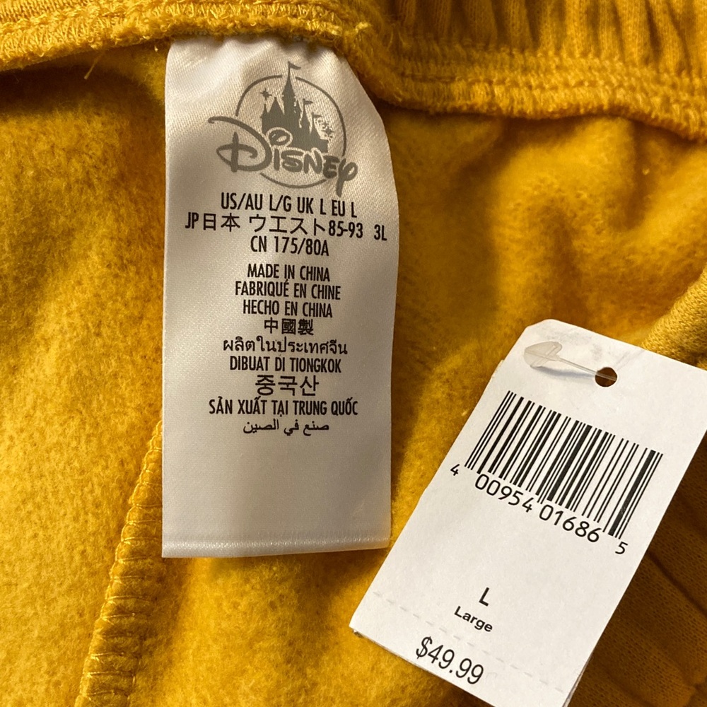 Disney Parks Mickey Mouse Gold Joggers Sweatpants Women Size M, L, XL, 2X, 3X - Picture 8 of 11